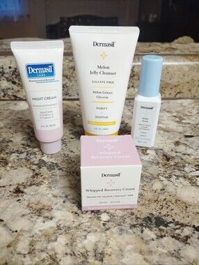 Dermasil 4-Piece Skincare Routine Set - Cleanser, Serum, Night & Whipped